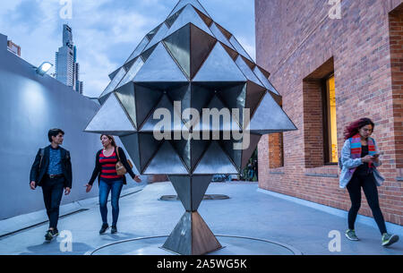 `Structures of the void´by Lidia Azout, in the main gate of Modern Art Museum, MAMBO, Museum, Bogota, Colombia Stock Photo
